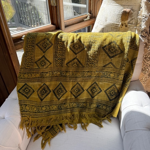 Cotton Throw Blanket Hand Block Printed - Picture 11 of 16